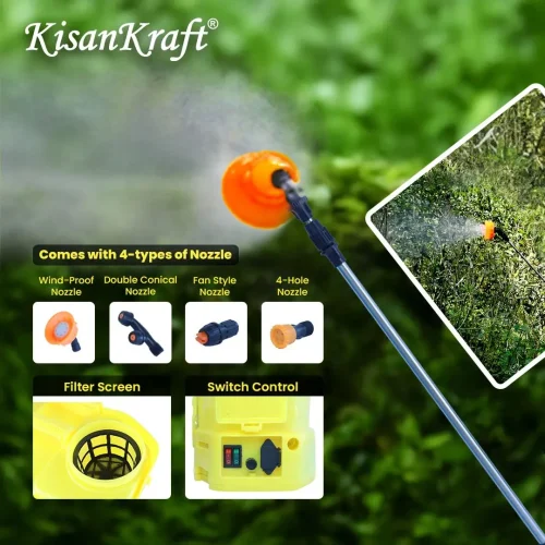 KK-BBS-199**** Kisankraft Double Motor Battery Sprayer KK-BBS-199, 18L Tank Capacity With 12V 12AH Battery