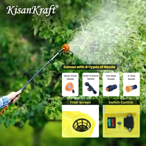KK-BBS-201**** KisanKraft KK-BBS-201 Double Motor Battery Sprayer With 20 Liter Tank Capacity For Agriculture and Gardening
