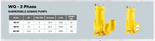 Suguna Pro WQ 100 3-Phase Submersible Sewage Pump - 10.0 HP